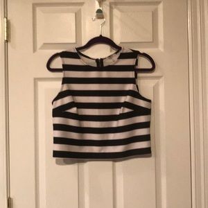 Black and white crop top.